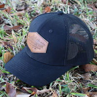 Topi Trucker jepret 112 polos dapat diatur pabrik topi ayah Baseball jaring klasik Logo bordir kulit kustom terlaris