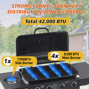 ¡Gran oferta de verano 2026! Asador doméstico 4+1 con control de temperatura y recogida de aceite, ideal para barbacoas. Envío desde almacén de EE. UU. - Product Image 4