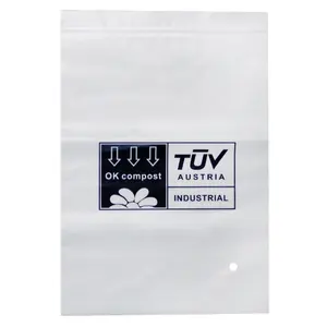 Biodegradable Ziplock Bag Transparent Resealable Food Grade Zipper Bags