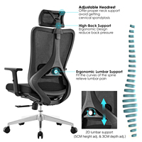Chaises de bureau exécutives ergonomiques de luxe de PDG de maille de directeur de pivot d'ordinateur avec le soutien lombaire