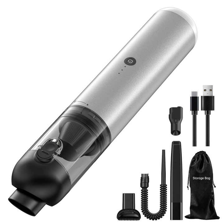 SHLNLI Mini Cordless Vacuum Cleaner - 16000PA Suction, 4-in-1 (Suction/Blow/Inflate/Deflate), 4000mAh Battery, LED Light