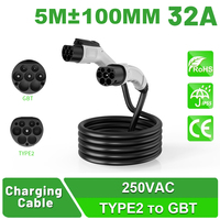 Câble de chargeur EV OLINK 22 kW Type 2 vers GBT, 32A, 3 phases, adaptateur de charge pour véhicules électriques, pour station européenne vers véhicule électrique chinois