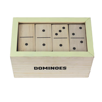 Jeu de dominos double 6, 28 pièces en mélamine, jeu de table classique amusant, cadeau éducatif avec coffret en bois pour garçons et filles