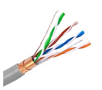 Cable de Red SFTP CAT5E CAT6 para Interiores, 24AWG/23AWG, Cable Ethernet LAN Blindado de Cobre Sólido, Caja de 305m