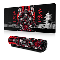 Tapis de souris samouraï japonais épaissi élargi tapis de bureau de jeu avec bord cousu accessoires informatiques de bureau Service OEM/ODM
