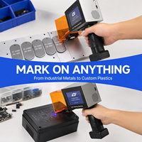 Machine de marquage laser portative Yaomatec 10W, pour usage domestique, petite imprimante laser pour logos, textes et numéros de lot sur plaques en acier inoxydable