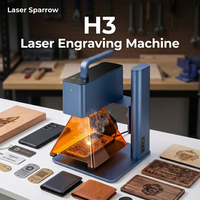 Machine de gravure laser portable de bureau haute précision 5W App Control Laser Sparrow H3 pour petites entreprises et projets de bricolage