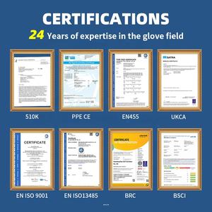 Gants d'examen en nitrile <span class=keywords><strong>3</strong></span> mil, sans <span class=keywords><strong>latex</strong></span>, imperméables, antidérapants, jetables, bleus, sans poudre, pour usage médical - Product Image 4