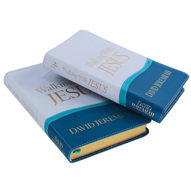 OEM personalizado de alta calidad borde dorado libro Patchwork PU cubierta de cuero Impresión de libro con lámina de oro