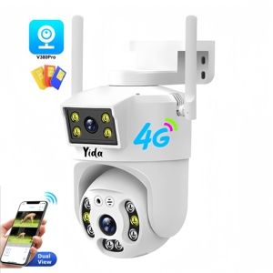 Cámara Cctv <span class=keywords><strong>V380</strong></span> <span class=keywords><strong>Pro</strong></span> de doble lente de 4MP con tarjeta Sim de 4g/Wifi inalámbrico gran angular impermeable al aire libre cámara de red IP de seguridad - Product Image 1
