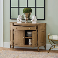 Cómoda de Estilo Francés en Forma de Abanico con Patas Cónicas Talladas - Mueble de Almacenamiento Decorativo de Madera Maciza para Recibidor