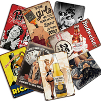 En Gros Panneaux Muraux Décoratifs en Étain Métallique Vintage Personnalisés avec Impression UV pour Bar, Pub, Grotte de l'Homme, Boissons – Plaques Métalliques à Faible MOQ