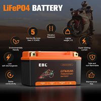 Batterie de moto EBL 12V 6Ah LiFePO4, 180CCA au lithium gratuit, YTZ10S-BS pour VTT, UTV, jet ski, quad, moto, tondeuse à gazon, jet ski
