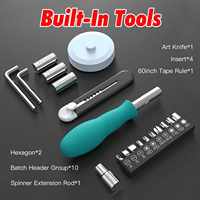Projecteur LED avec kit d'outils intégré, lumière longue portée, 2 modes, rechargeable par USB, lampe de camping d'urgence pour l'extérieur