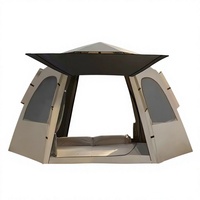 Tente d'extérieur hexagonale entièrement automatique, résistante aux UV, imperméable, à montage rapide, portable, pour le camping quatre saisons, directement de l'usine