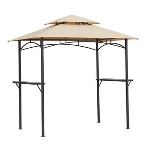Pavillon de pelouse de jardin Yoho en acier enduit de poudre encadré 10 par 10 Gazebo de patio avec double toit anti-UV - Product Image 2