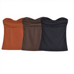 Summer Women's Clothing 2025 New Fashion Breathable Ruched <b>Heart</b>-<b>shaped</b> Tank <b>Top</b> Retro Sleeveless Solid Color Casual - Product Image 2