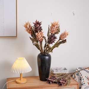 Fleur artificielle d'ananas Fengdu, branche rouge champagne, tige unique, décoration murale pour mariage et maison, plante décorative - Product Image 2