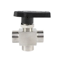 Vanne à bille en acier inoxydable 6000 PSI à 3 voies, vanne à filetage interne NPT 3/4 avec kits de réparation d'étanchéité pour distributeur de GNC