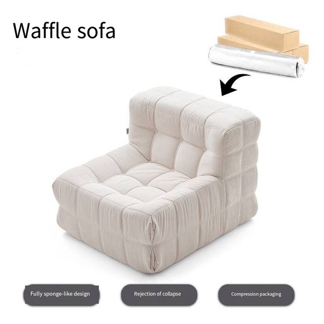 China Factory Single White Compressed Sofa in the Box Vacuum Packed Compressed Sofas Living Room