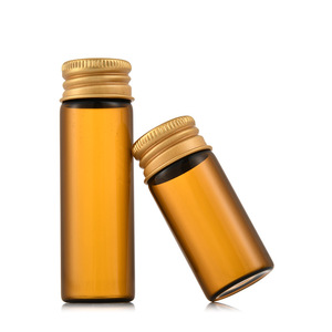 Flacone in <span class=keywords><strong>vetro</strong></span> borosilicato da 22 mm di diametro, vuoto, oscurante, marrone, a prova di luce, con tappo a vite nero, ideale per conservazione - Product Image 4