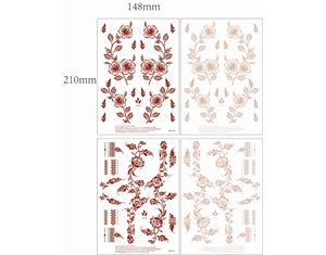 Nuovo Design Maroon fiore vite henné <span class=keywords><strong>tatuaggi</strong></span> modello impermeabile Mehndi stencil temporaneo pasta adesivo henné tatuaggio - Product Image 6