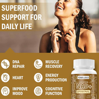 Capsules de NAD+ pour adultes 1500MG, NAD pur encapsulé dans des liposomes, antioxydant, anti-âge, soutien énergétique cellulaire pour le cœur et le cerveau