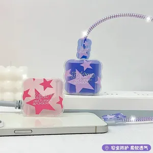 Protection de câble USB en forme de cœur mignon, étui de protection pour chargeur rapide, compatible <span class=keywords><strong>avec</strong></span> l'adaptateur <span class=keywords><strong>Apple</strong></span> <span class=keywords><strong>iPhone</strong></span> 18/20W US, protection du câble de données - Product Image 4