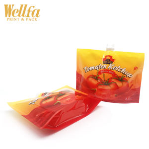 निर्माता रंगीन Doypack 120g कस्टम मुद्रित केचप चूषण नोक निचोड़ पैकेजिंग बैग टमाटर सॉस टोंटी थैली खड़े हो जाओ - Product Image 5