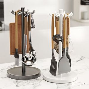 Kitchen Utensil Storage Rack Round Countertop Holder With Stand For Spoons Spatulas Ladles And Cooking <b>Tools</b> - Product Image 1