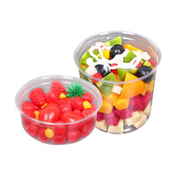 Tasse à crème glacée en plastique jetable Bols à Acai Contenants d'emballage transparents pour salade de fruits Seau à dessert en plastique Tasse à yaourt et pouding