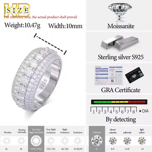 แหวนเพชรมอยส์ซอไนต์สำหรับผู้ชาย925เงินสเตอร์ลิงวงแต่งงานประดับเพชรวง VVS ประกายฮิปฮอปของขวัญหมั้นหมายความว่า - Product Image 6