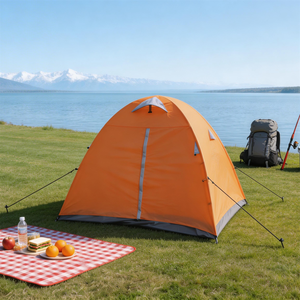 Tente <span class=keywords><strong>de</strong></span> <span class=keywords><strong>camping</strong></span> familiale légère, facile à monter, imperméable, résistante au vent, avec vestibule, <span class=keywords><strong>pour</strong></span> la randonnée en plein air, les voyages, le trekking, les pique-niques - Product Image 3
