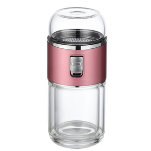 Translucent Beauty Mini Tea Infuser Cup Double Wall Glass Portable Travel Office Use With Filter For Men And Women - Product Image 3