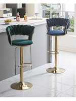 Drehbarer Küchenhocker Barhocker Thekenstuhl Samt Gold Metallhocker für Theke Bar Hoher Tisch Restaurant