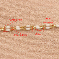 Rantai Bibir Enamel Emas 14K Lapis Emas Asli, Buatan Tangan, Berwarna-warni, Grosir, untuk Gelang, Kalung, Aksesoris Perhiasan Permanen DIY