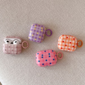Funda Kawaii para Airpods 1/2/3/4 con Diseño a Cuadros y Puntos, con Anillo para Llavero, Cubierta Protectora para Auriculares, Venta al Por Mayor - Product Image 2