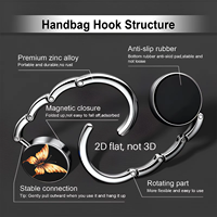 Porte-sac rond pliable créatif avec logo personnalisé, crochet de sac à main portable en métal pour femme, idéal pour les fêtes