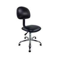 QXR – siège en cuir PU rotatif, antistatique réglable, pied chromé, chaise de bureau industriel ESD