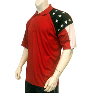 Couleur rouge prêt à expédier polos à manches courtes pour hommes Graphic Stretch Casual American Patriotic Raglan Golf Polos pour hommes - Product Image 2