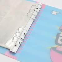 Carpeta de Anillas de Plástico PP, 6 Anillas, A5/A4, Recargable, con Bolsillo Interior y Ranura para Tarjetas, Impresión Personalizada, de Fábrica