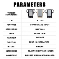 Radio Estéreo para Auto con Pantalla Vertical para Jeep Grand Cherokee 2011-2022, Carplay, GPS, Navegación, Reproductor Multimedia, Unidad Principal de 128GB