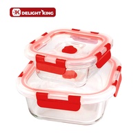 Boîte alimentaire en verre avec logo personnalisé, boîte de conservation sous vide en verre pour cuisine, boîte à lunch en verre avec couvercle sous vide
