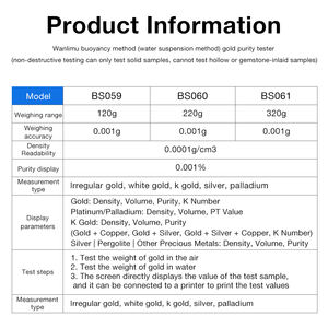 Оптовый тестер золота 120г/22г/320г: Весы для определения плотности и чистоты золота - Product Image 4