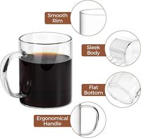 Mug en verre unisexe pour fête, design classique et simple, 500 ml, résistant à la chaleur et au froid, compatible micro-ondes, écologique, noble, avec logo personnalisé