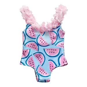 Nuovo Design estivo personalizzato cocomero stampato costume da bagno per adolescenti carino bambina intero