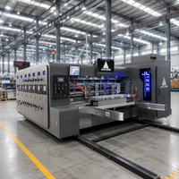 Machine d'impression, de découpe et de rainurage quadricolore pour boîtes en carton ; Presse d'impression entièrement automatique à grande vitesse à encre aqueuse
