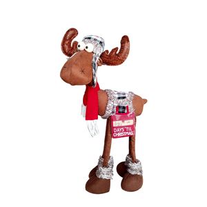 Decoración de alces de Navidad, muñeco de peluche hecho a mano de pie grande con tablero de calendario para adornos navideños, decoración de vacaciones para el hogar - Product Image 6