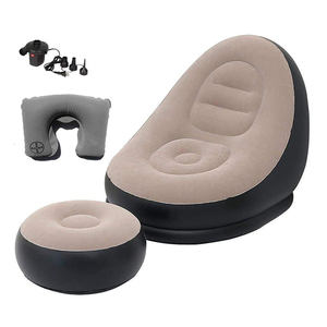 Luxury Flocking Foldable Footstool Inflatable Portable Pvc <strong>5</strong> <strong>in</strong> <strong>1</strong> <strong>Air</strong> <strong>Sofa</strong> <strong>Bed</strong> <strong>Air</strong> Inflatable <strong>Sofa</strong> - Product Image 1
