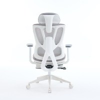 2025 Chaise de bureau ergonomique d'appui-tête de directeur de maille blanche moyenne avec l'accoudoir 3D
